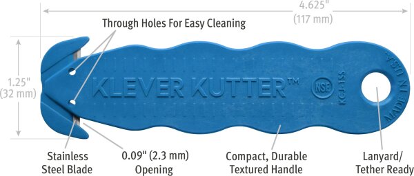 Klever Kutter metalldetektierbar NSF Blau